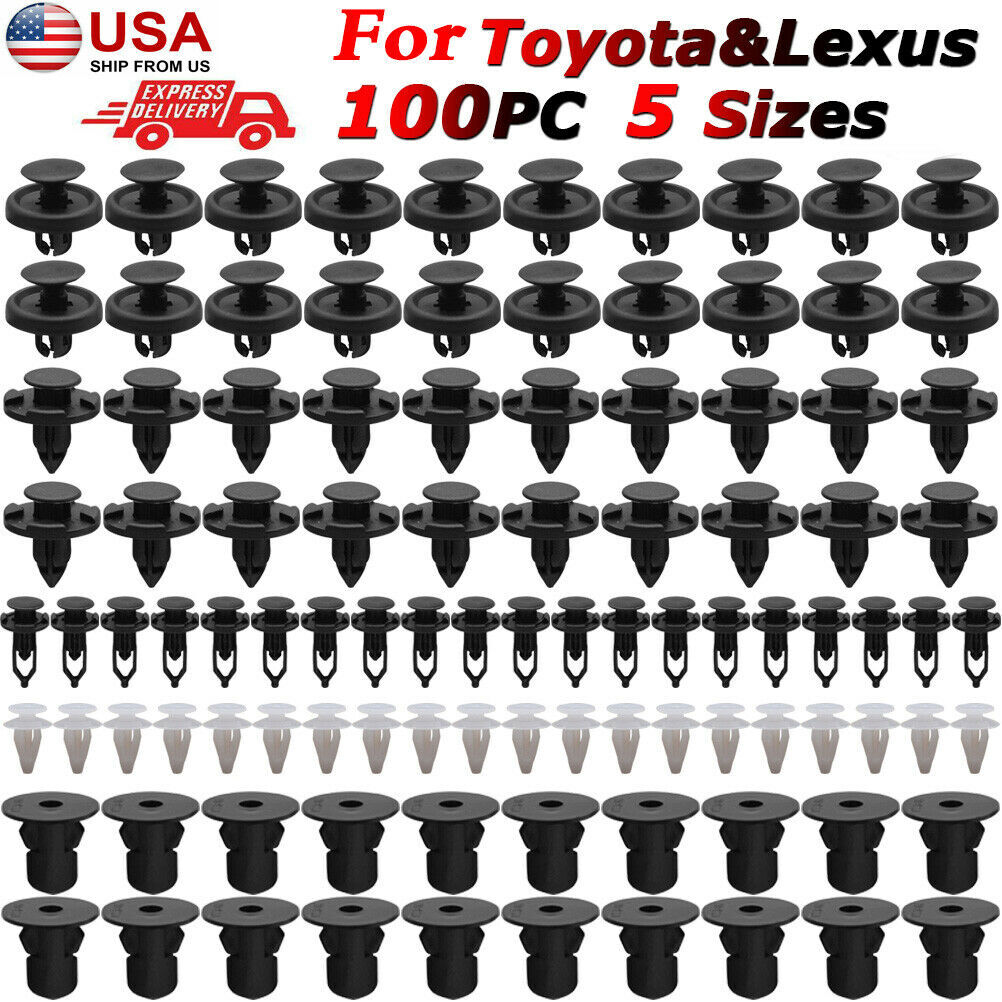 100x TOYOTA & LEXUS Trim Panel Clips Bumper Fender Push Pin Rivet 7 8 9mm Engine