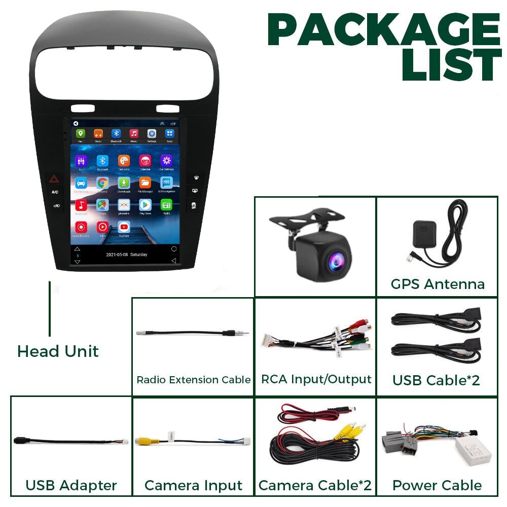 9.7″ Android Car Stereo Radio CarPlay GPS Maps Navi For Dodge Journey 2012-2020
