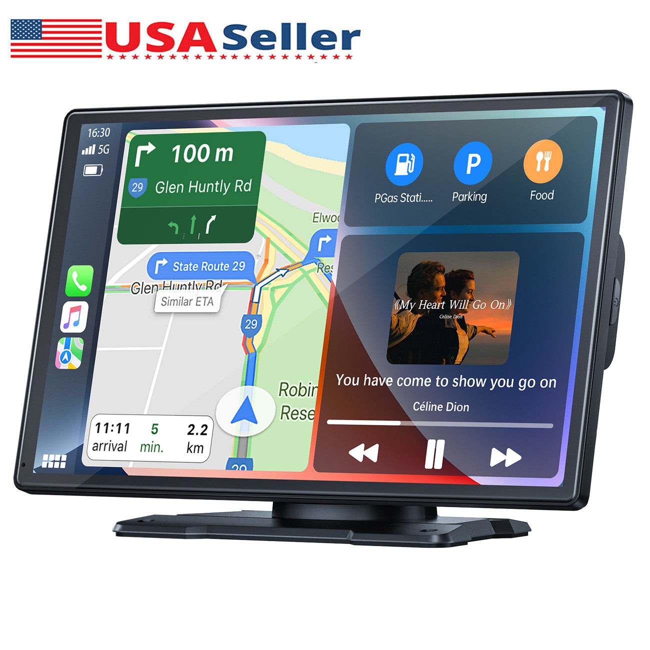 9″ Wireless Car Stereo GPS Navigation w/ Apple Carplay & Android Auto Receivers