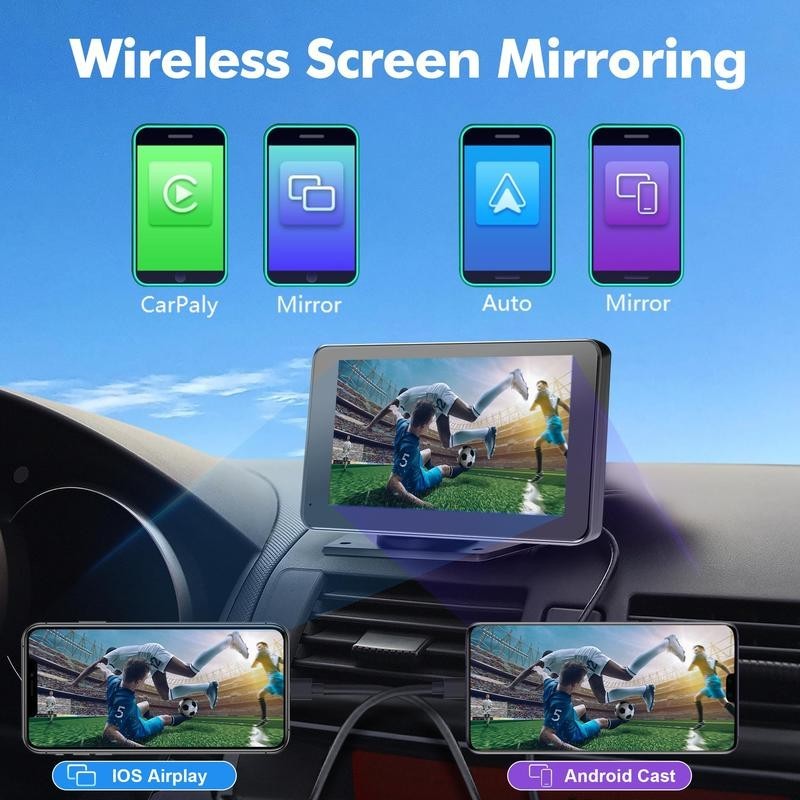 2026 Wireless CarPlay Screen Android Auto Portable Car Play Display Tablet 7in