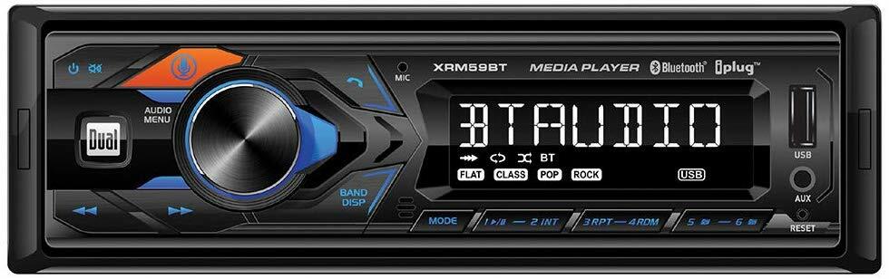 Dual XRM59BT 1-DIN Car Stereo Digital Media Receiver with Bluetooth