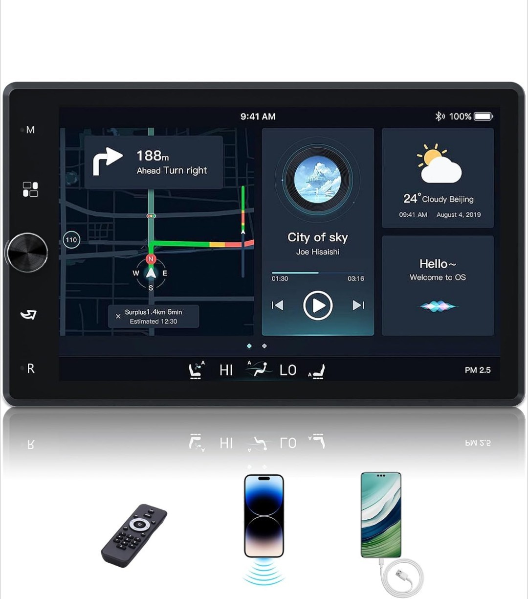 10.4 inch 1 din car MP5 player