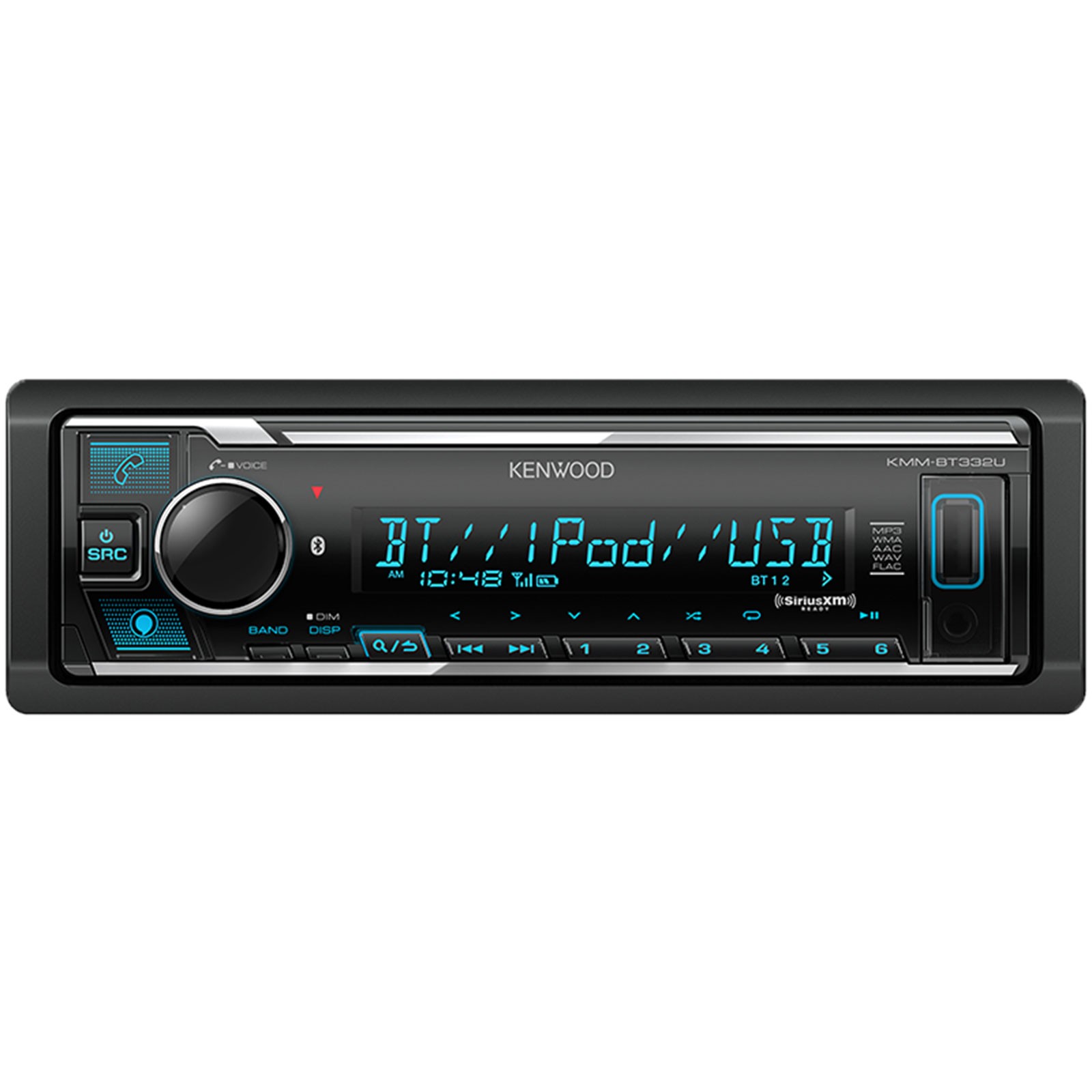 Single DIN Digital Media Bluetooth Receiver, 2x Kicker 6.5″ LED Coaxial Speakers