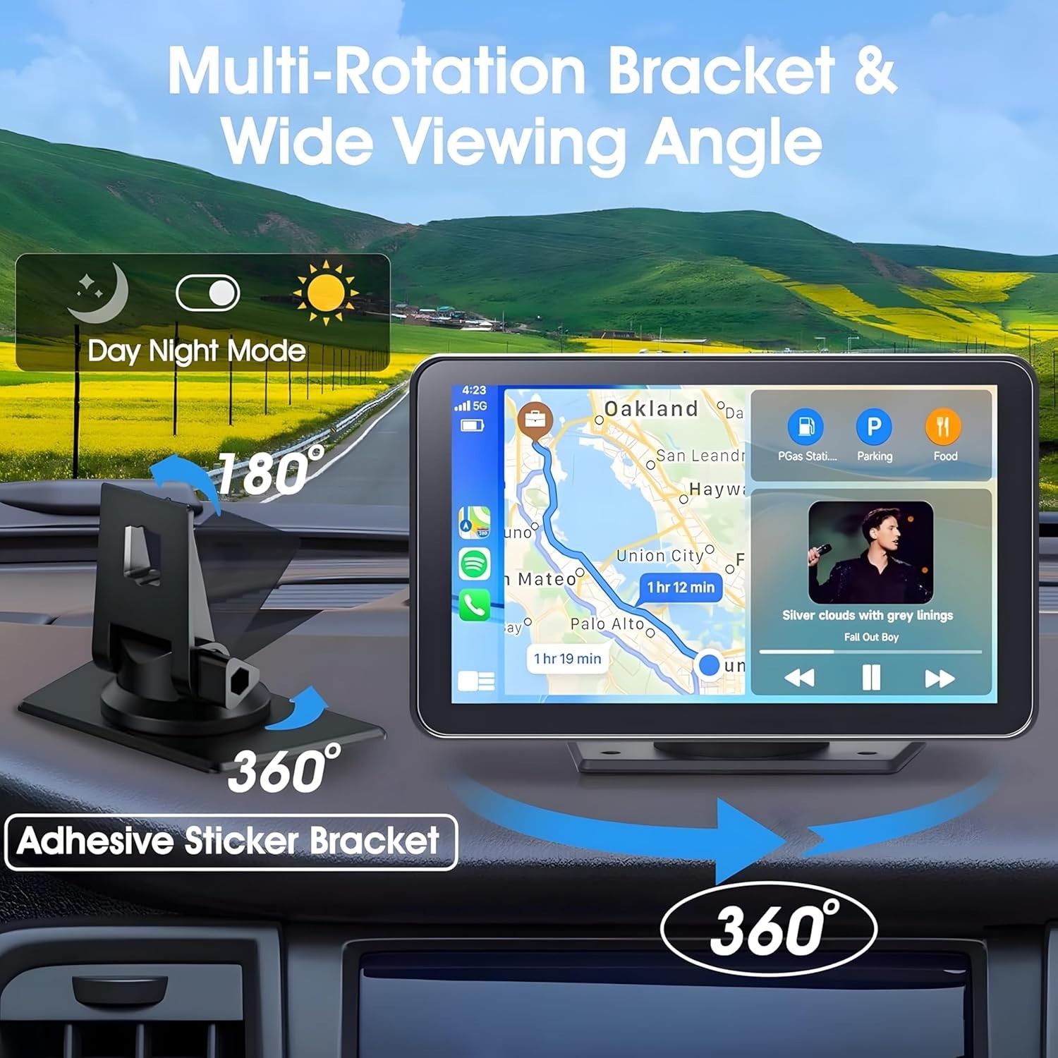 7” Bluetooth 5.2 Car Stereo – Mirror Link Display and Easy Install for All Cars