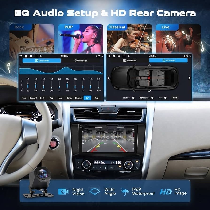 4GB+128GB Car Stereo for Nissan Altima 2013-2018, 9-Inch Android 15 Radio