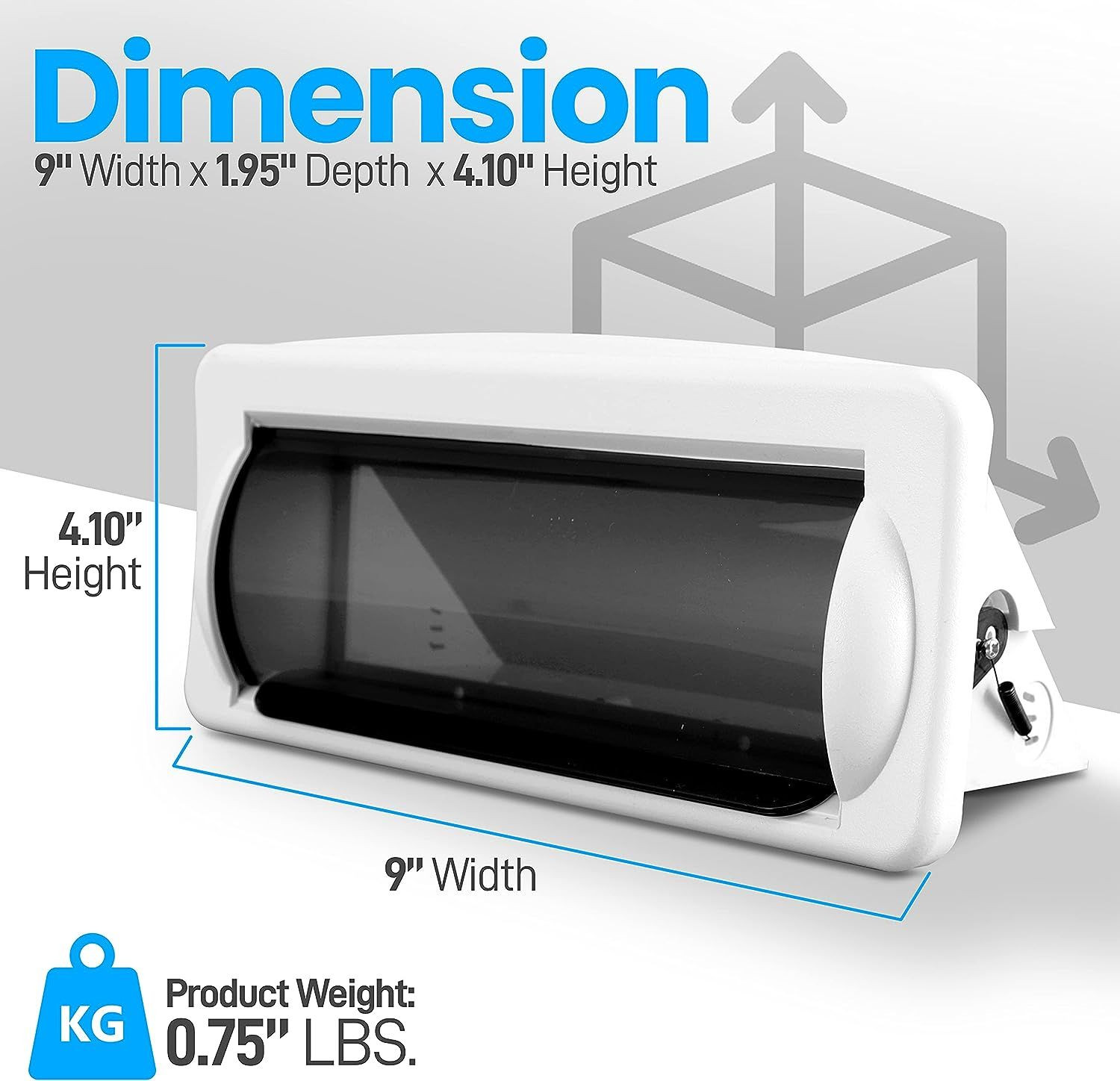 Pyle Water Resistant Marine Stereo Cover – Smoke Colored Heavy Duty White