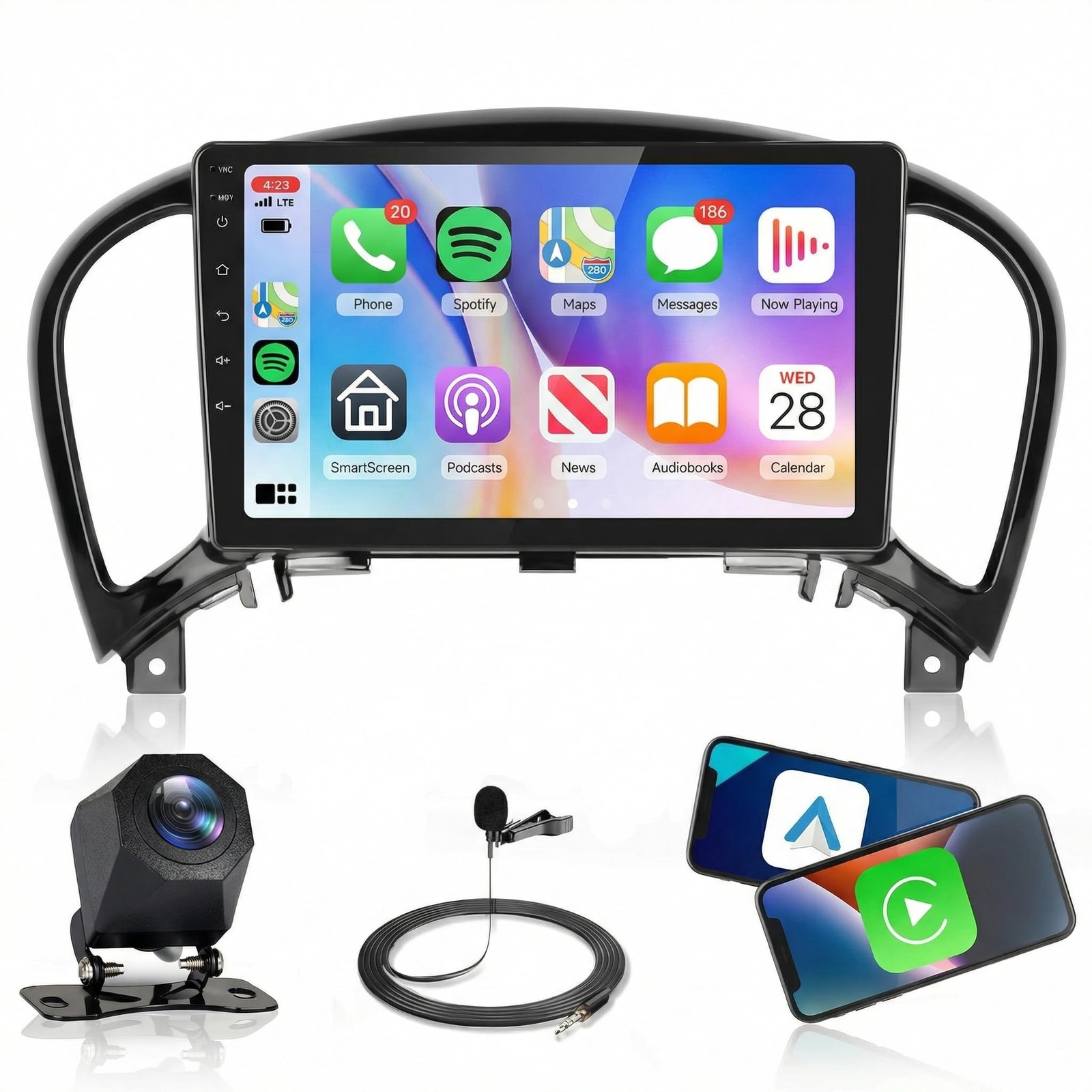 4Core 4G+64G Android Car Radio for Nissan Juke 2011-2016 & Infiniti ESQ, Wire…