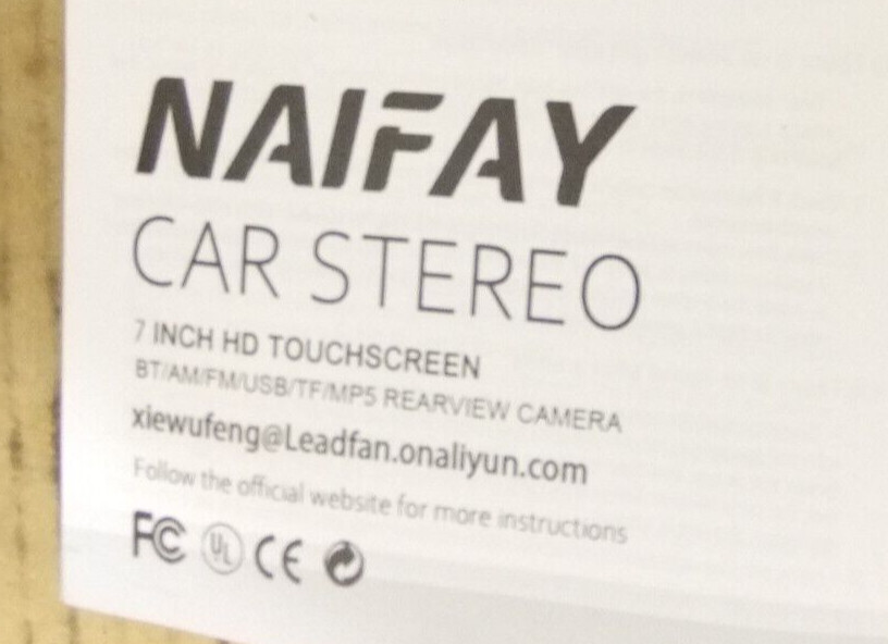 Naifay 7 Inch Car Stereo HD Touchscreen BT/AM/FM/USB/MP5
