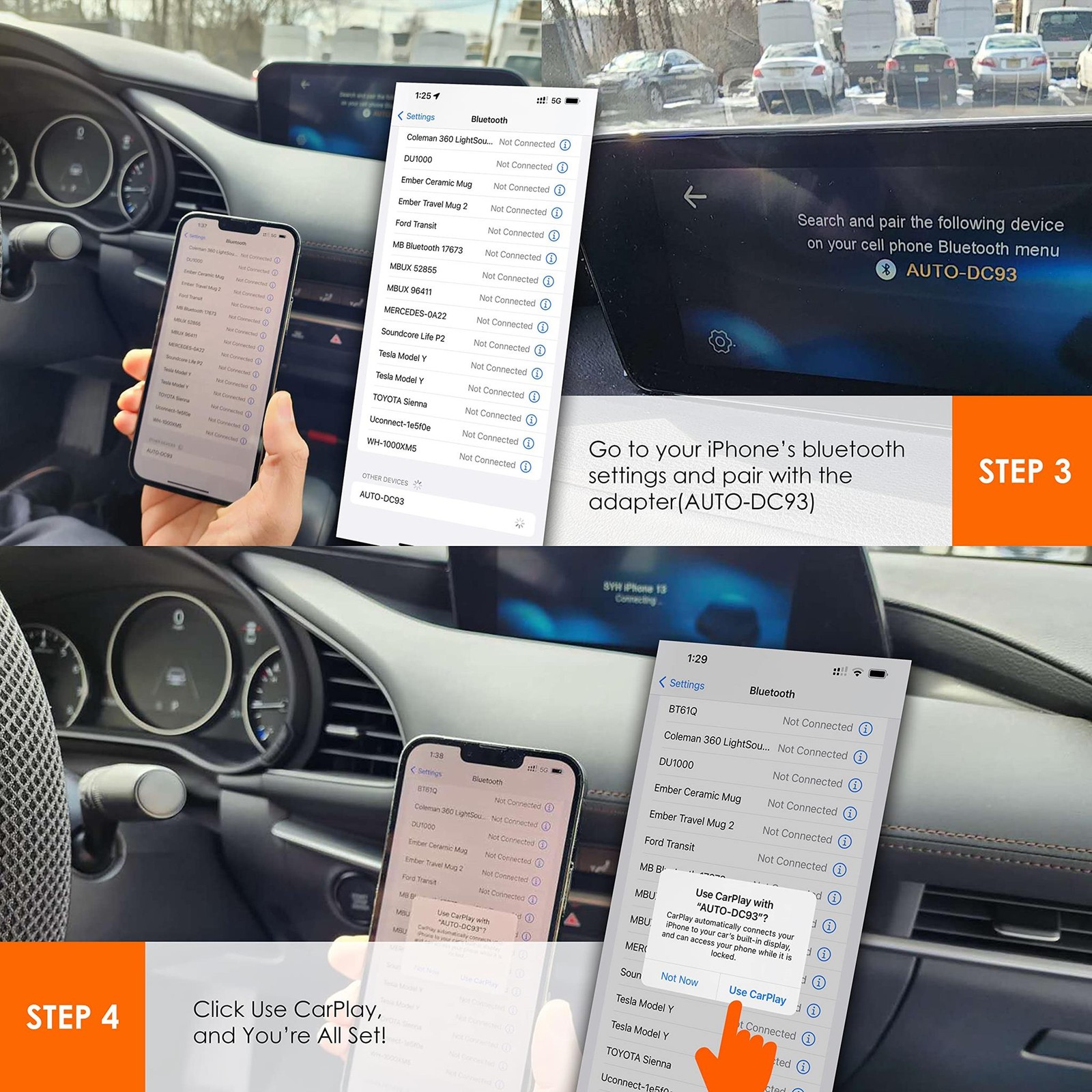 RexingUSA CPW-1 Wireless Carplay Adapter, OEM Integrated Apple CarPlay, Convert