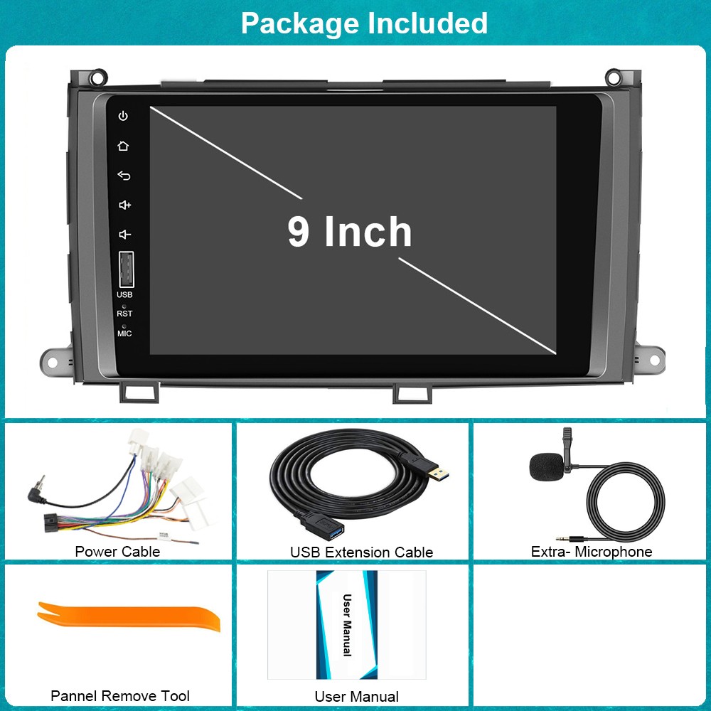 For Toyota Sienna 2011 2012 2013 2014 AM/FM Radio Bluetooth MP5 Player CarPlay