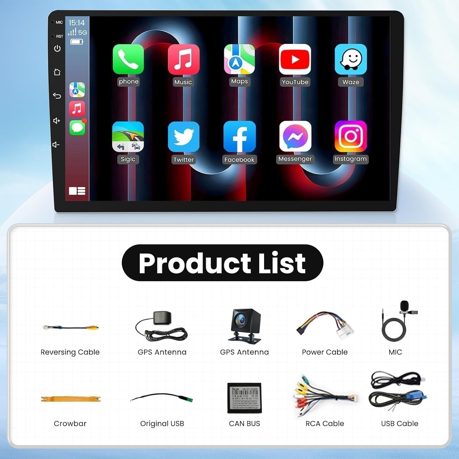 For Toyota Camry Car Radio Stereo Carplay SWC Wireless