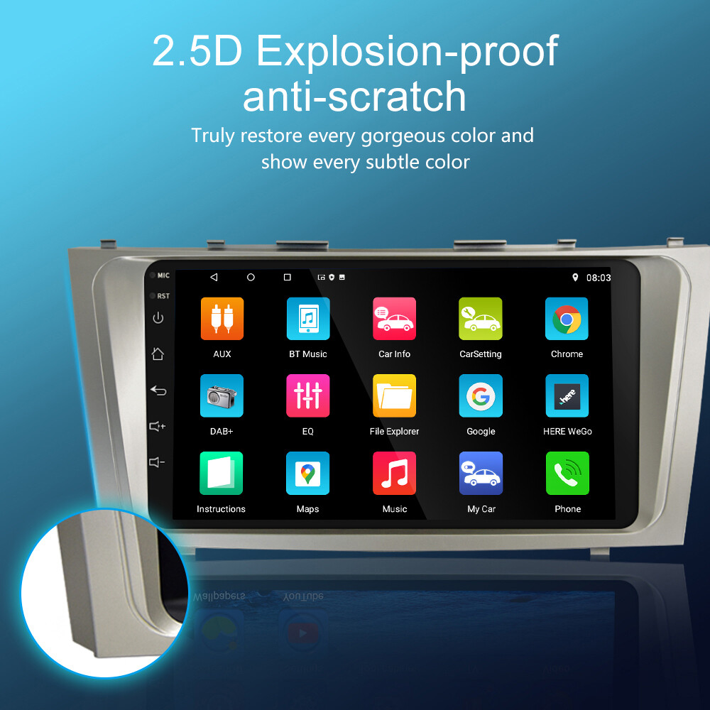 Android 15 Apple CarPlay GPS Navi For Toyota Camry 2007-2011 Car Stereo Radio