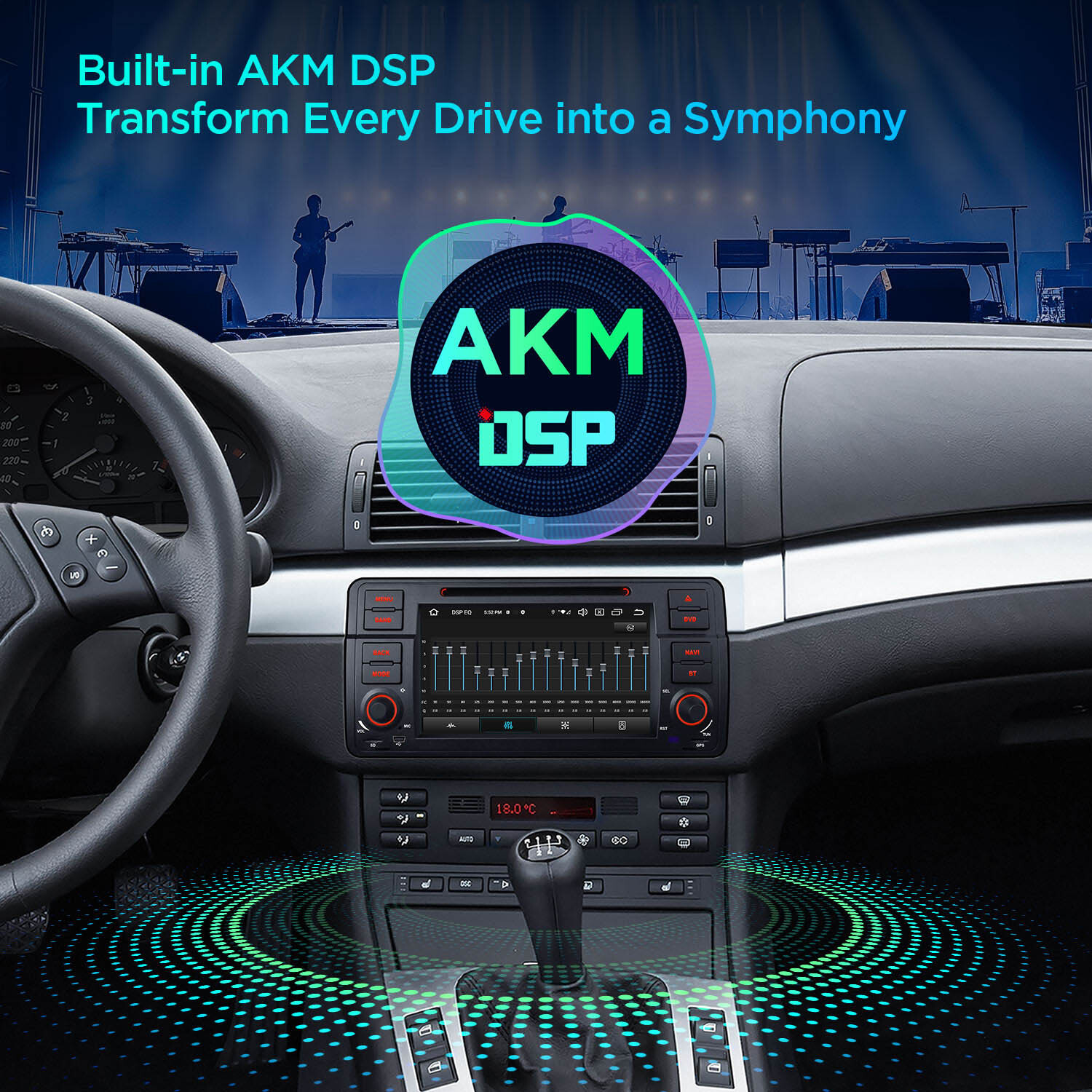 7″ Android 14 Car Stereo DVD 4G LTE Radio GPS 4+64GB AKM DSP For BMW E46 3er M3