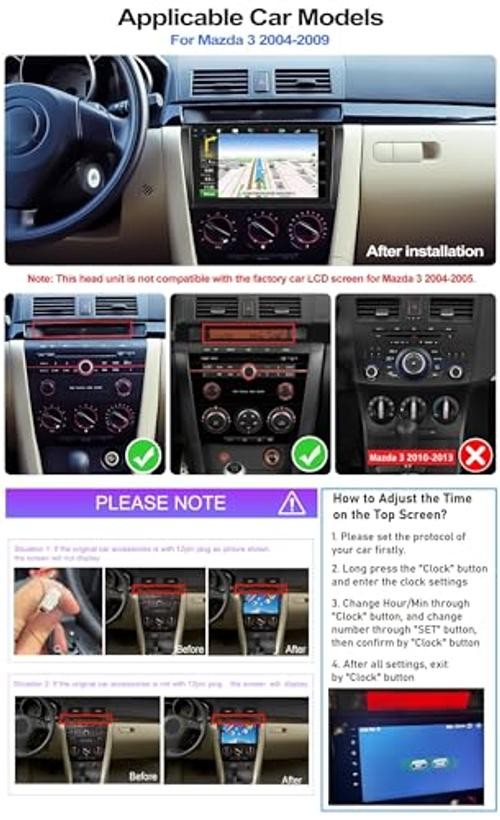 4G+64G 8-Core Qualcomm Snapdragon Car Stereo Radio for Mazda 3 2004-2009,