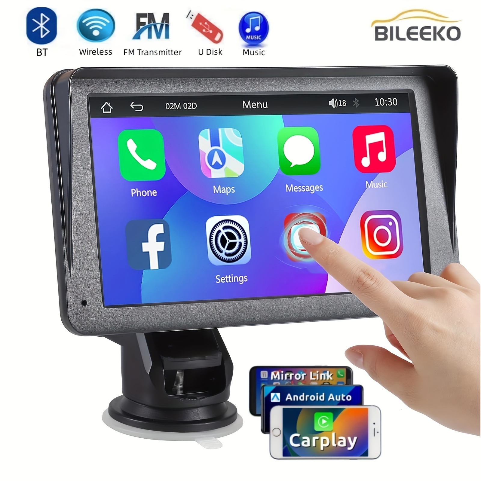 Portable car stereo wireless Carplay Android automatic 7 “touchscreen MP5 player