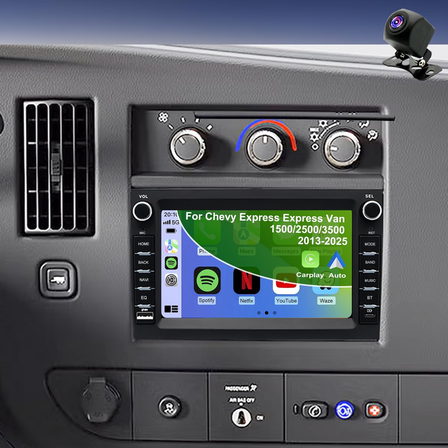 7″Touchscreen Wireless Carplay & Android Auto Stereo for Sierra Silverado