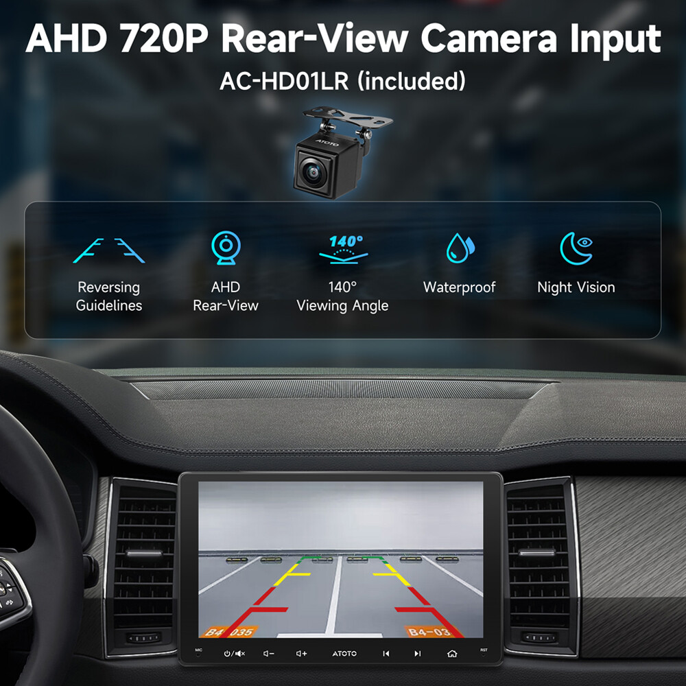 ATOTO Double DIN Android GPS Tracking Car Stereo 9″ screen Radio AI + HD Camera