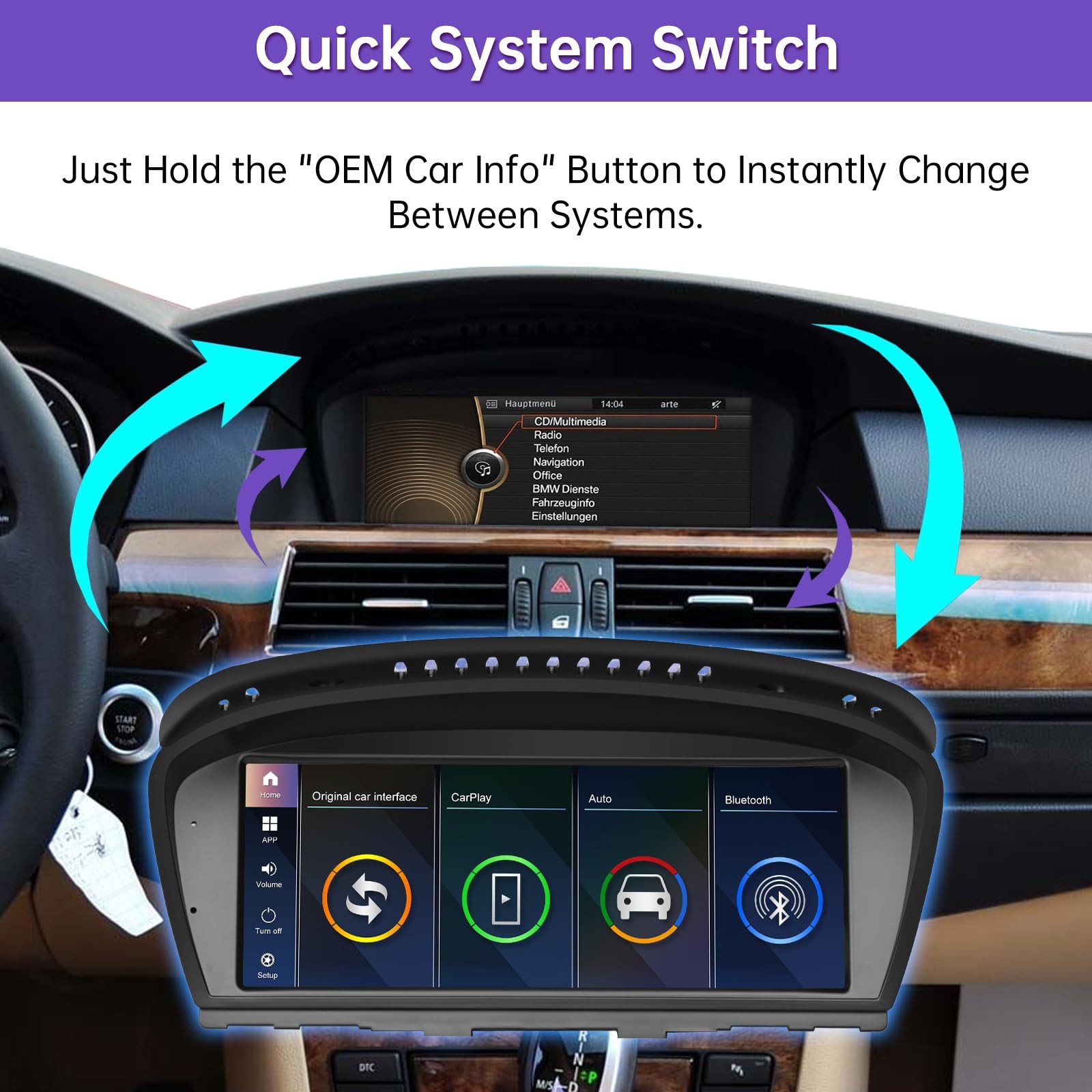 NINETOM 2026 Upgraded 8.8-Inch Wireless CarPlay & Android Auto Touchscreen…