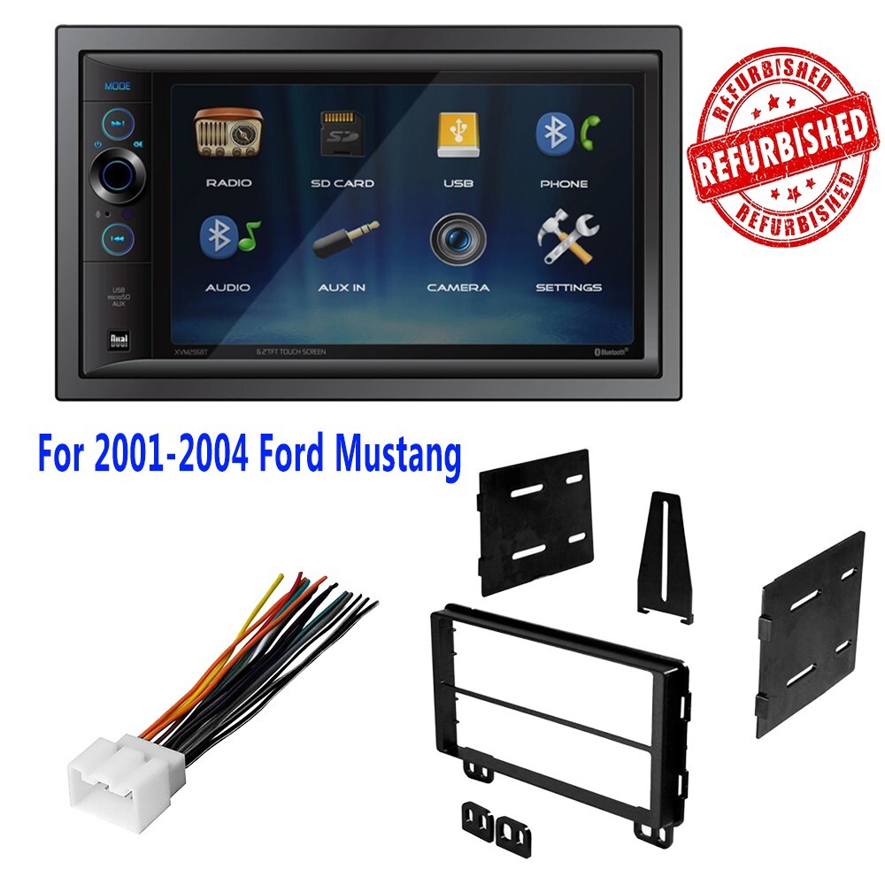 REFURBISHED DUAL XVM296BT Car Stereo Radio Dash Kit for 2001-2004 Ford Mustang