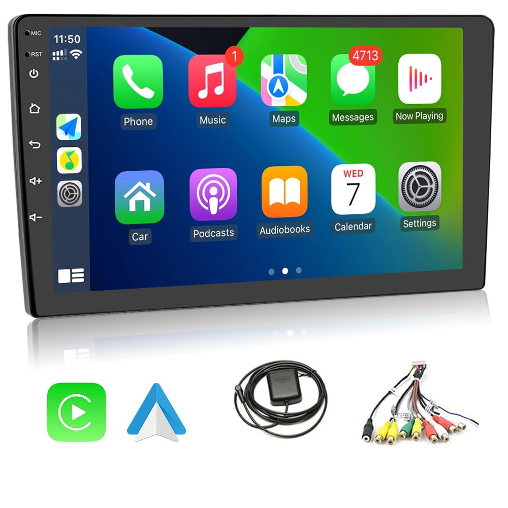 10″ 2 Din GPS Android Car Radio Wireless Carplay 2+64G BT Mirror Link Touch WiFi