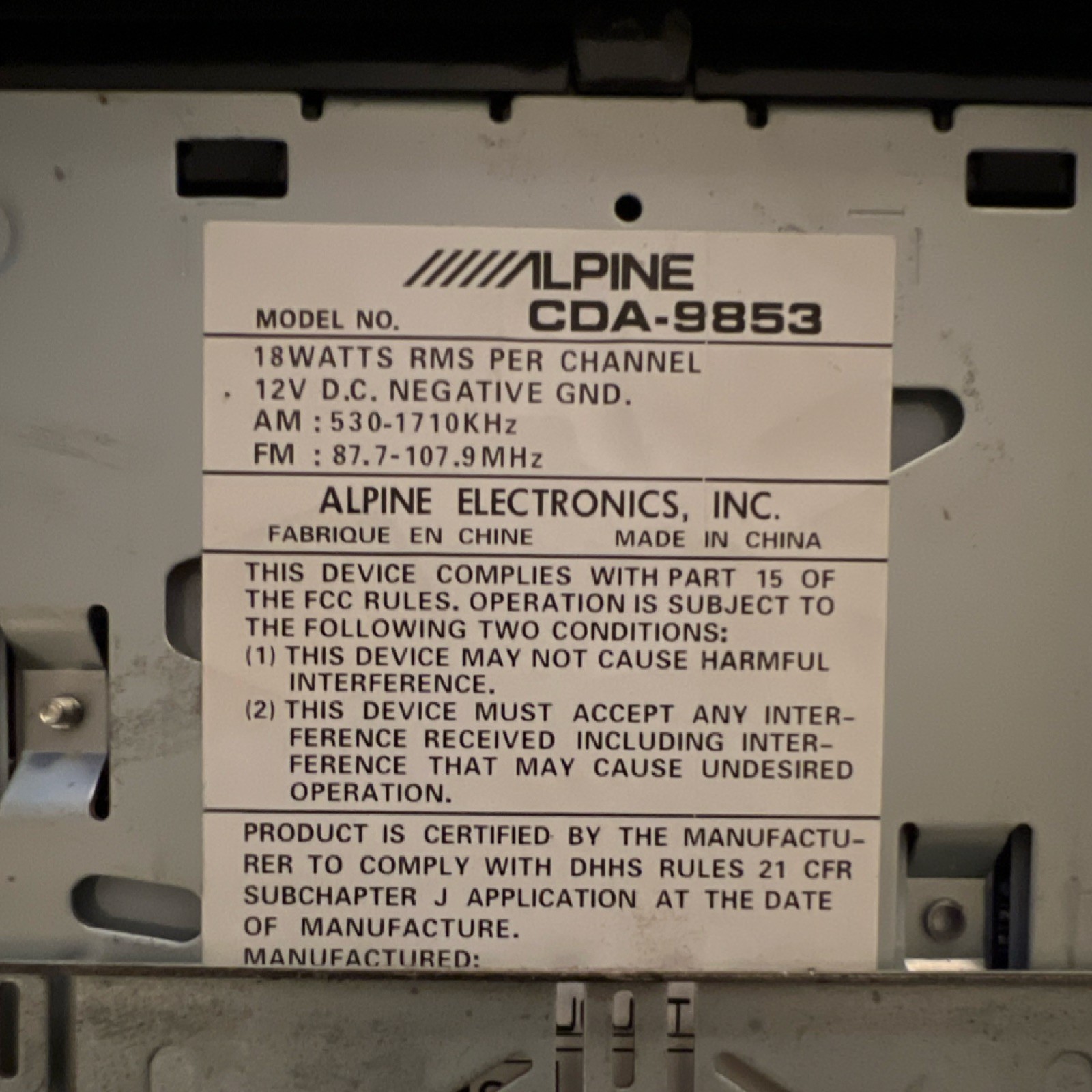 alpine 9853