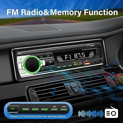 Single Din Car Stereo Bluetooth Car Radio, Car Audio with Handsfree and App