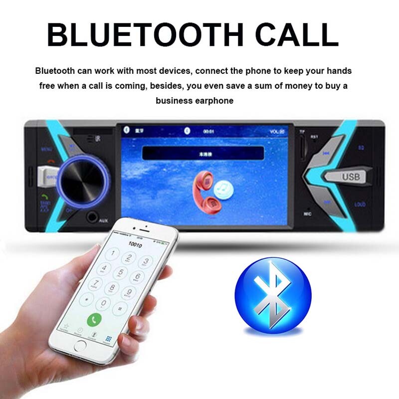 1 Din 4″ In-Dash USB/TFAU7X Car Stereo Radio Touch Screen Bluetooth Audio