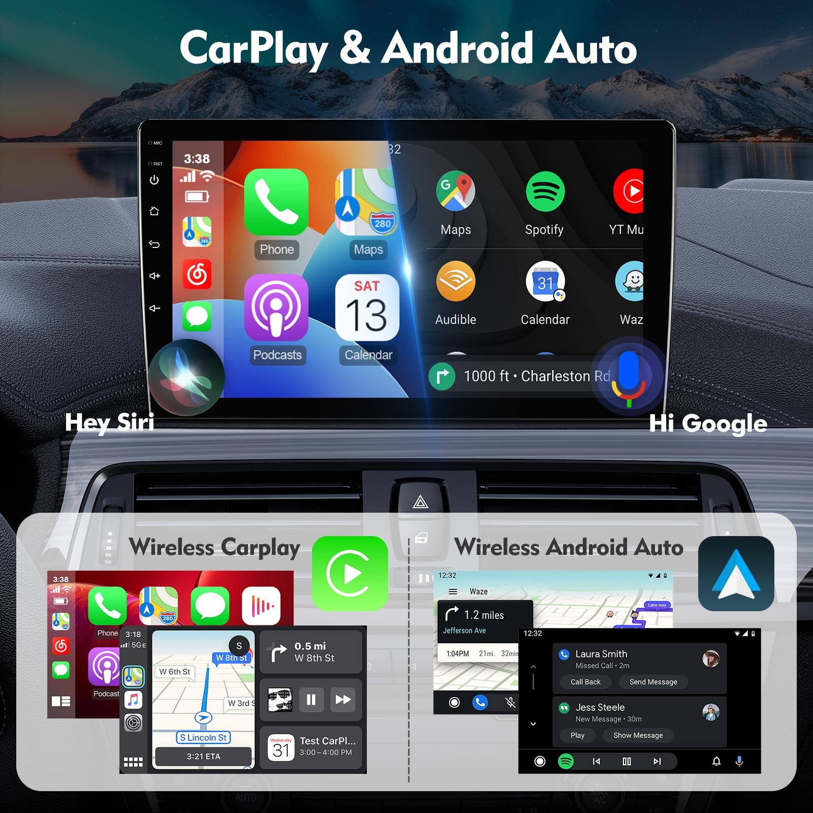 9 Inch IPS Touchscreen Android 13 Car Stereo for Ford Focus 2012-2018 Dual USB