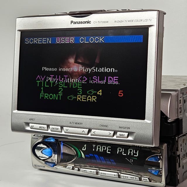 Panasonic CY-TV7200W + FX820W WIDE LCD Monitor Cassette Receiver Tested