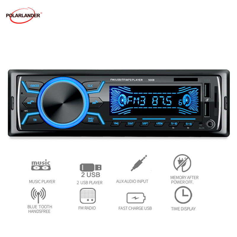 Dual USB Fast Charge Digital Bluetooth Car USB/TF /AUX/FM Radio MP3 Player