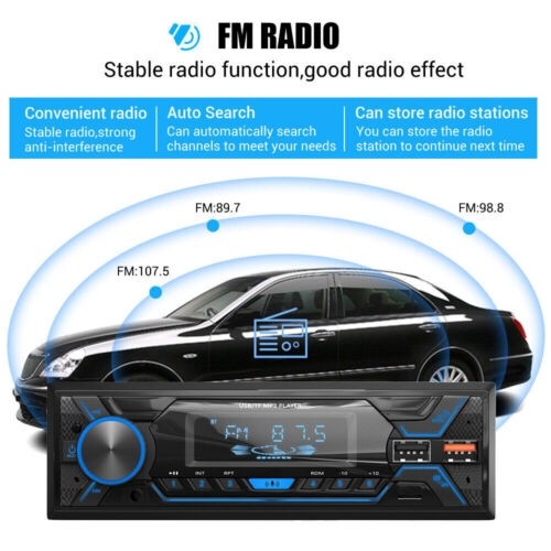 Car Stereo Radio Single 1 DIN Mp3 Player AUX-IN Head Unit Bluetooth FM USB TF SD