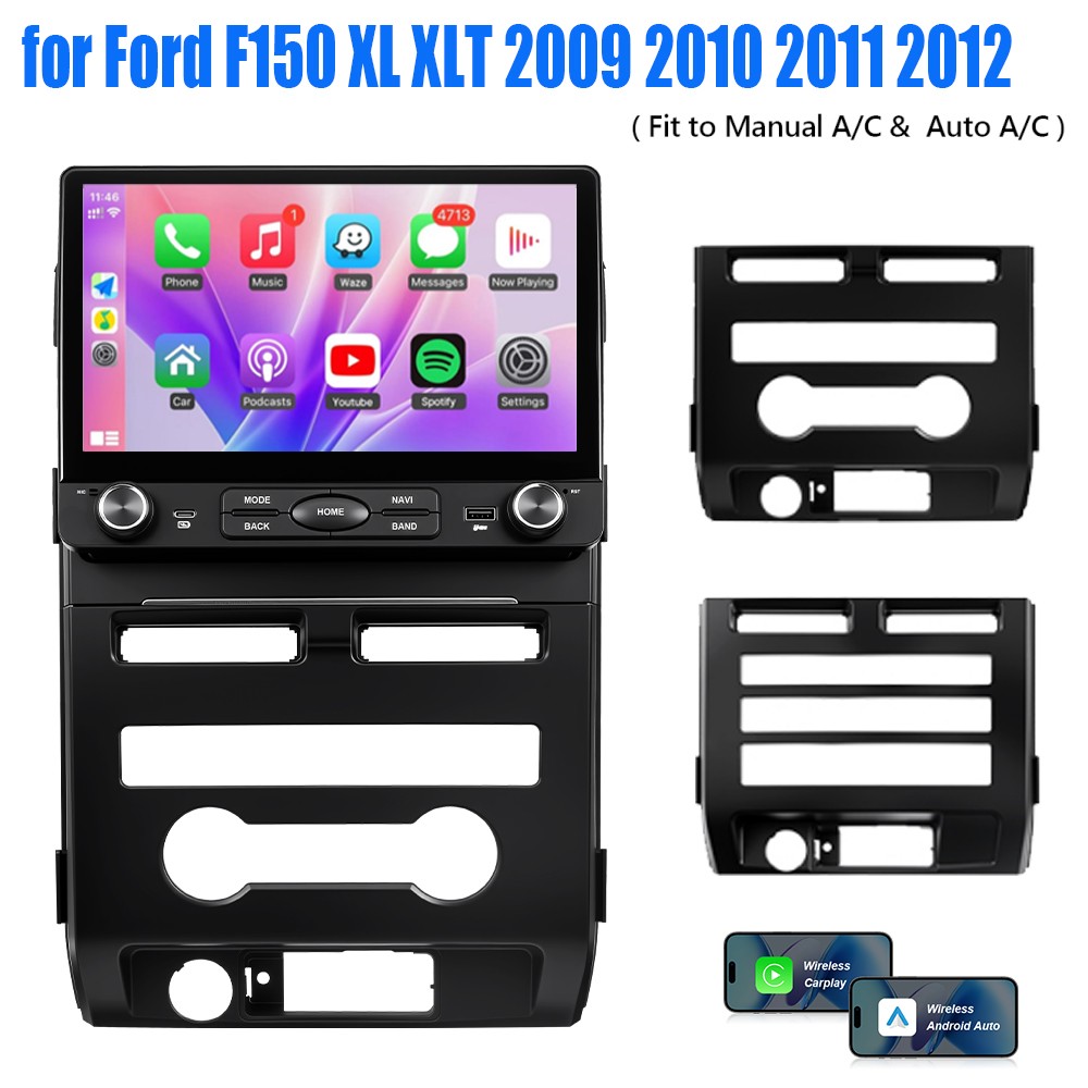 for Ford F150 XL XLT 2009- 2012 Wireless CarPlay 10.2″ Radio Android Auto Stereo