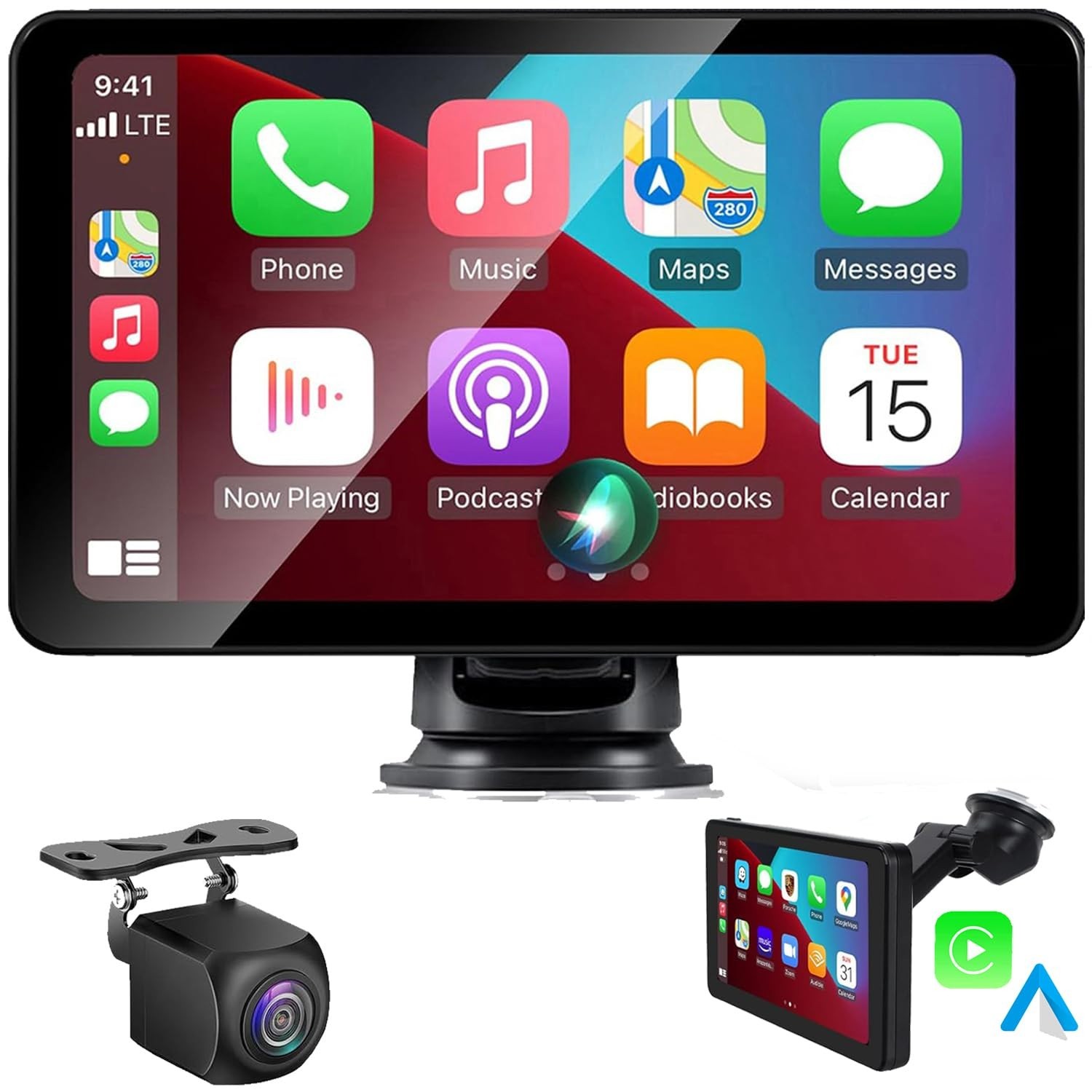 7″ HD Wireless CarPlay & Android Auto Stereo, Backup Camera, GPS, Voice Control