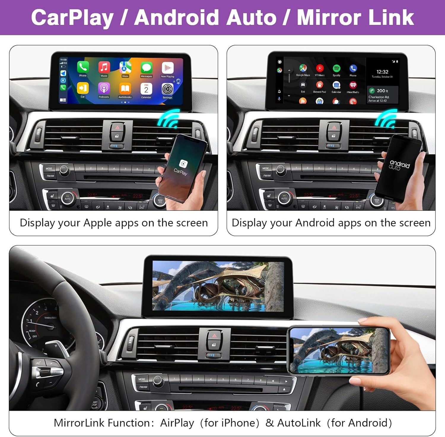 CarPlay Linux Touch Screen For BMW 3 4 Serie F30 F31 F32 F33 F34 F36 2013-2017