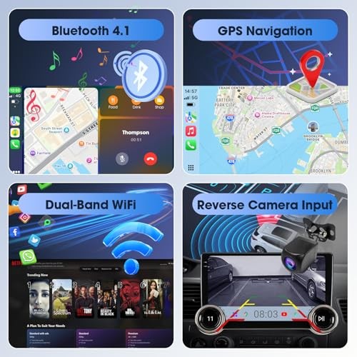 10.1″ Wireless CarPlay & Android Auto Car Stereo – 2GB RAM 64GB ROM, DSP