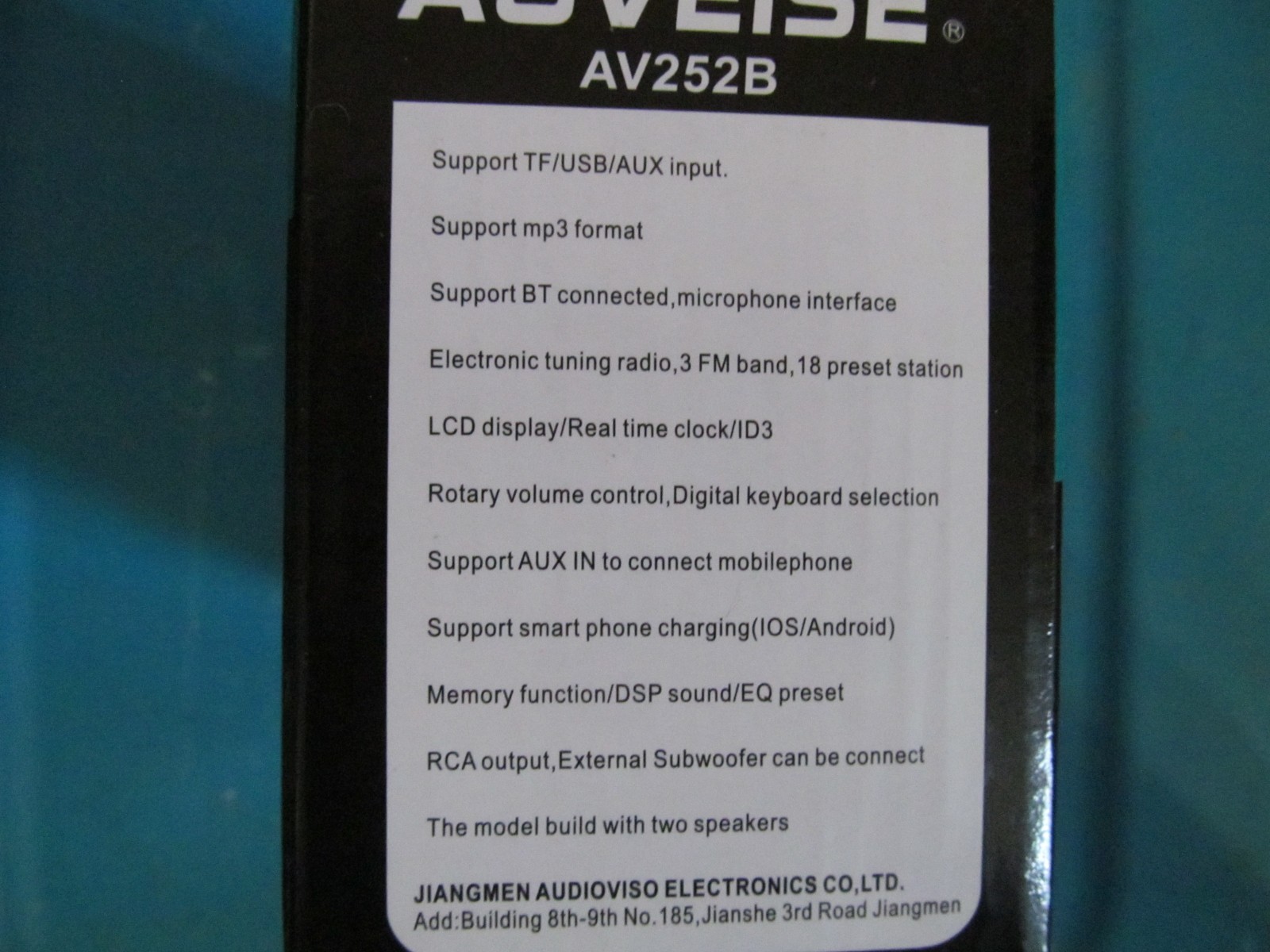 Advise Av252b 12v Dual Horn Bluetooth 2.1 In dash FM Stereo Mp3 Audio Player