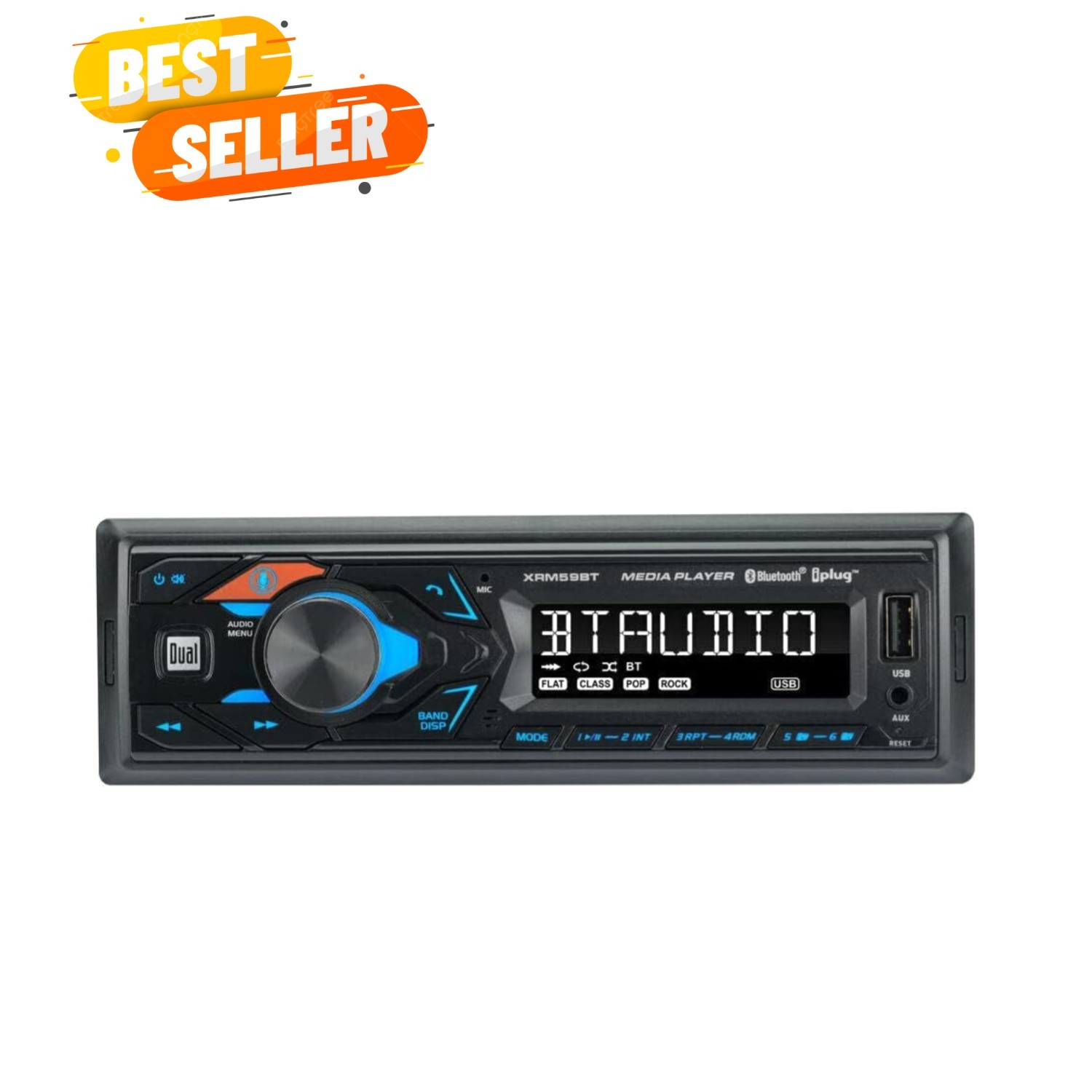 Single-DIN In-Dash All-Digital Media Receiver with Bluetooth