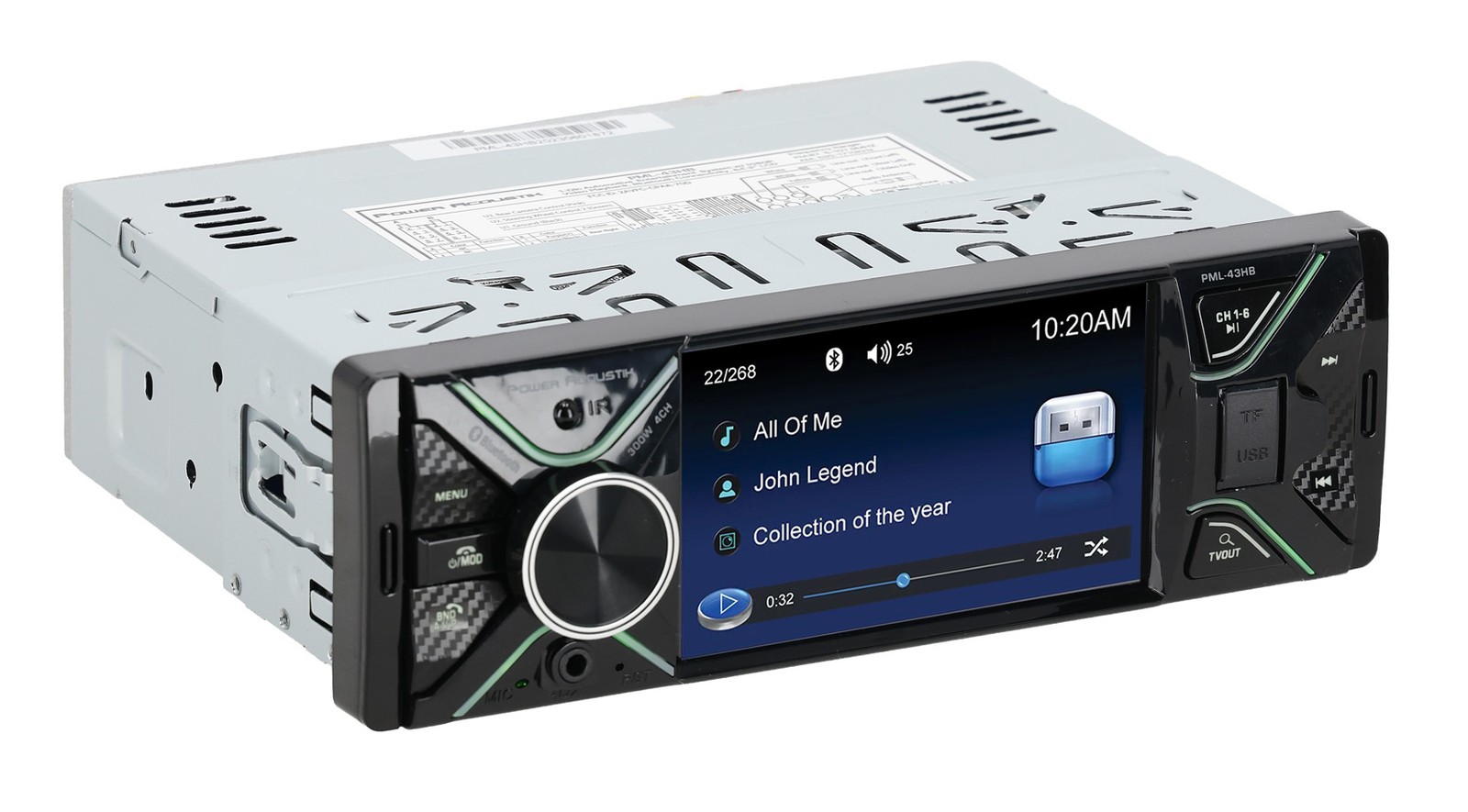 Power Acoustik PML-43HB 2-Din Digital Media Car Stereo w/Bluetooth+Backup Camera