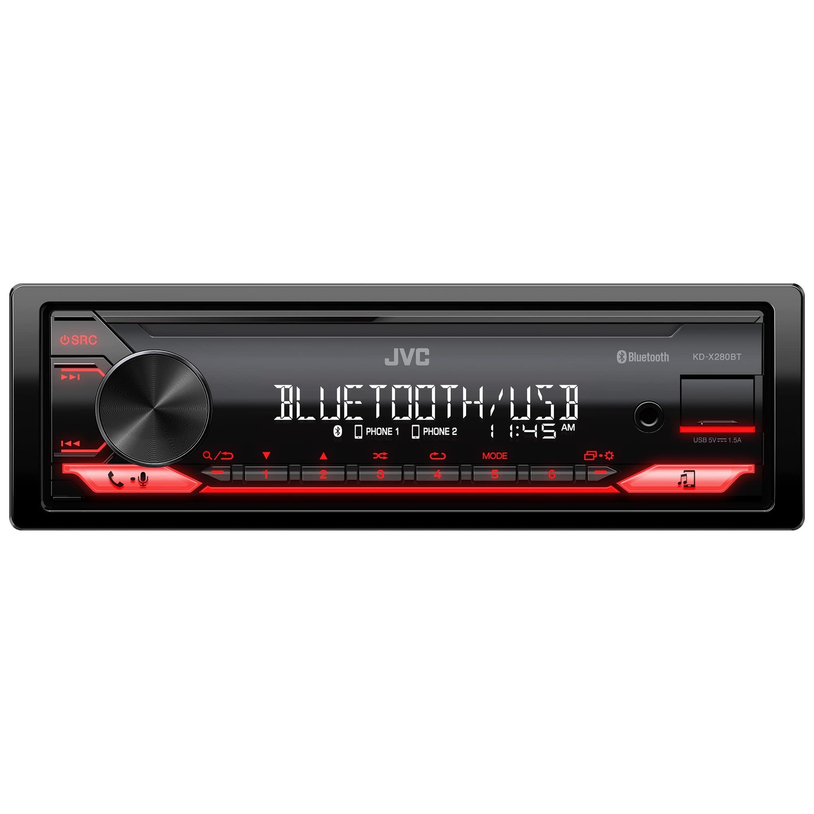 JVC KD-X280BT Car Stereo + 4x JVC CS-J620 6.5″ Speakers Bundle – Bluetooth, 300W