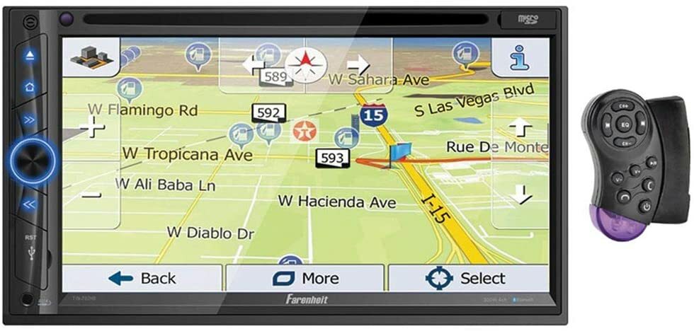 FARENHEIT CAR 2 DIN 7″ LCD MONITOR GPS NAVIGATION DVD CD STEREO BLUETOOTH REMOTE