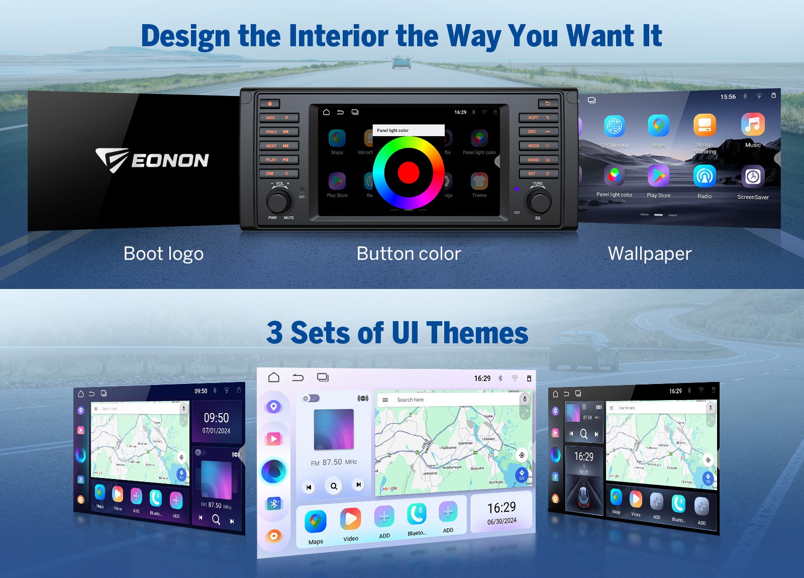 Eonon E39X7A 7″Android 14 4+64 CarPlay Car Radio for BMW E39 528i 530i 1995-2003