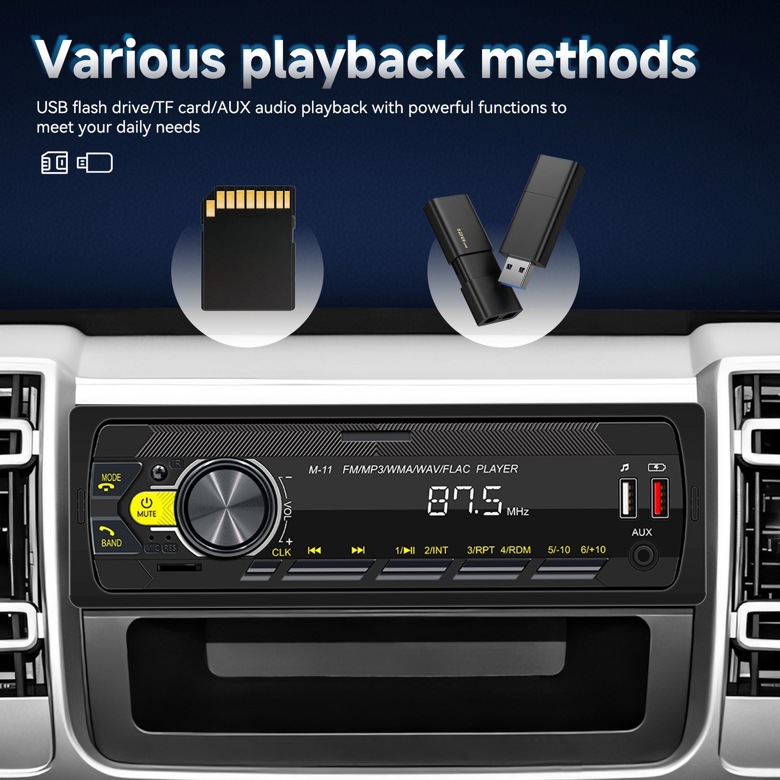 Audio Systems 616UAB Car Stereo, Bluetooth, MP3, USB, Aux In, AM/FM Radio