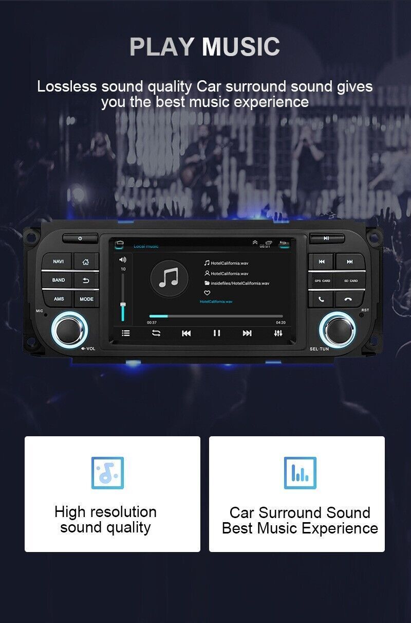 7” HD Car Radio GPS Navigation Android 2+32GB For Dodge RAM Jeep Chrysler 300