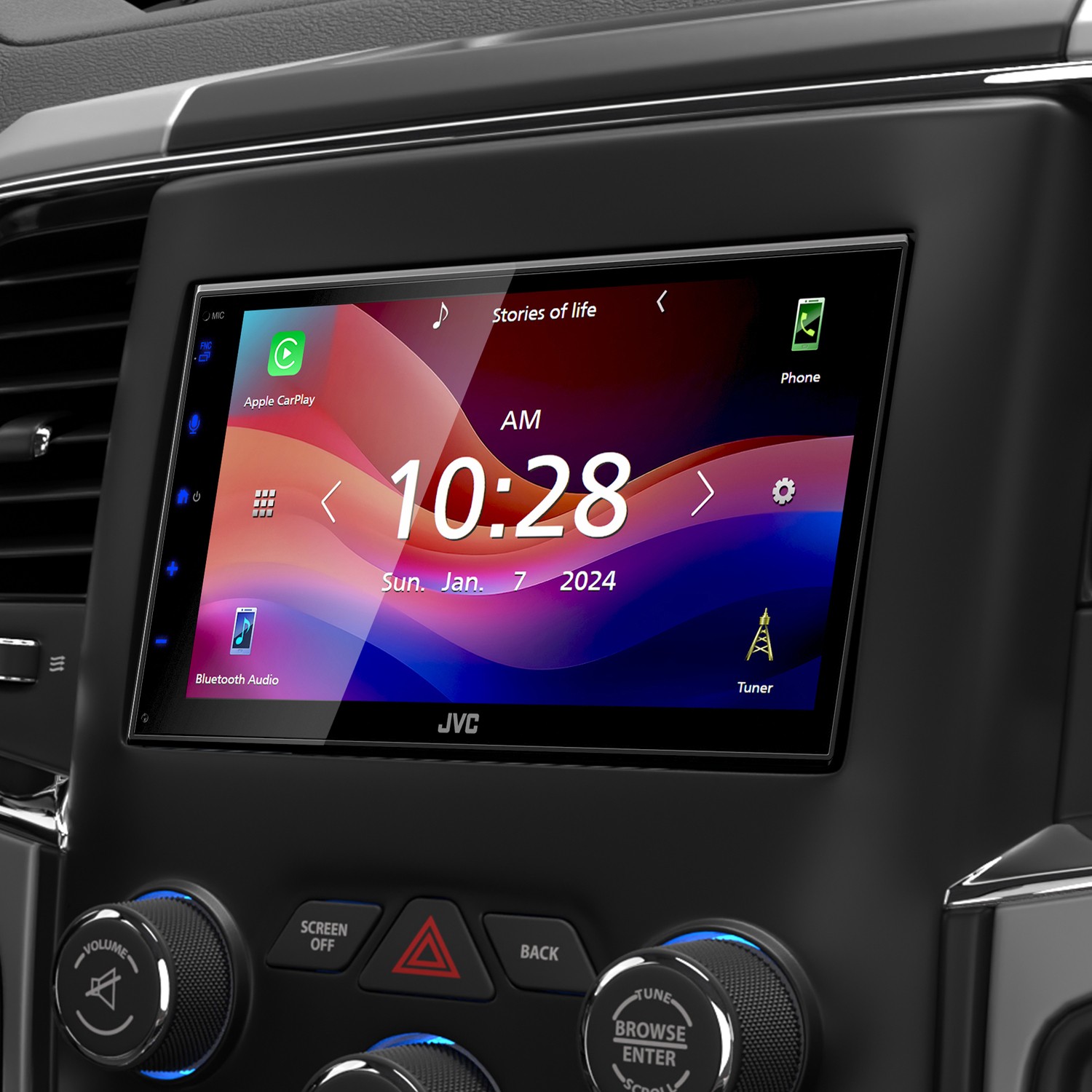 KW-M590BT 6.8-In. Car In-Dash Unit, Double-DIN/Single-DIN Short Chassis…