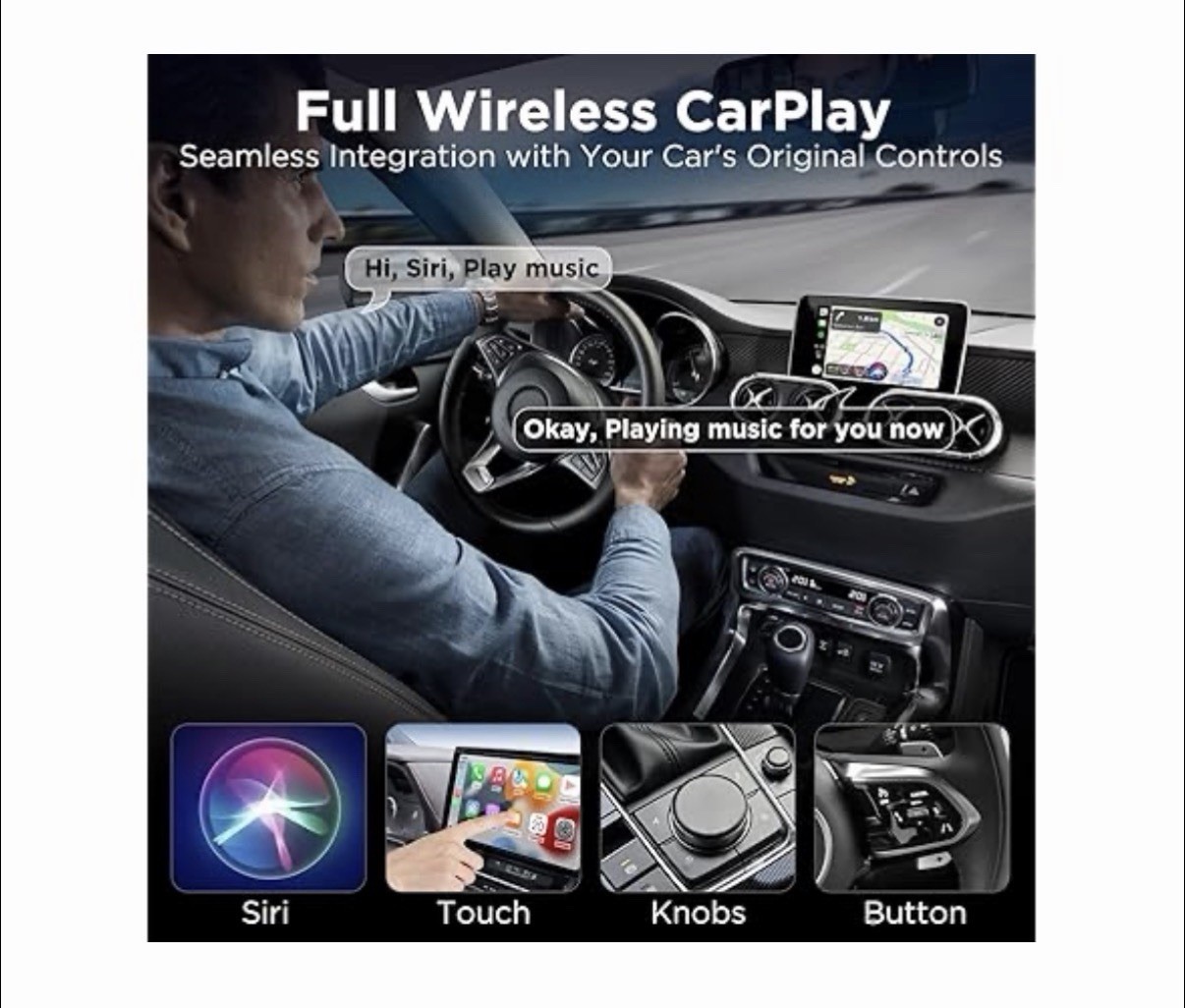 Wireless CarPlay Adapter for Apple CarPlay, Plug And Play, Easy to Setup NEW