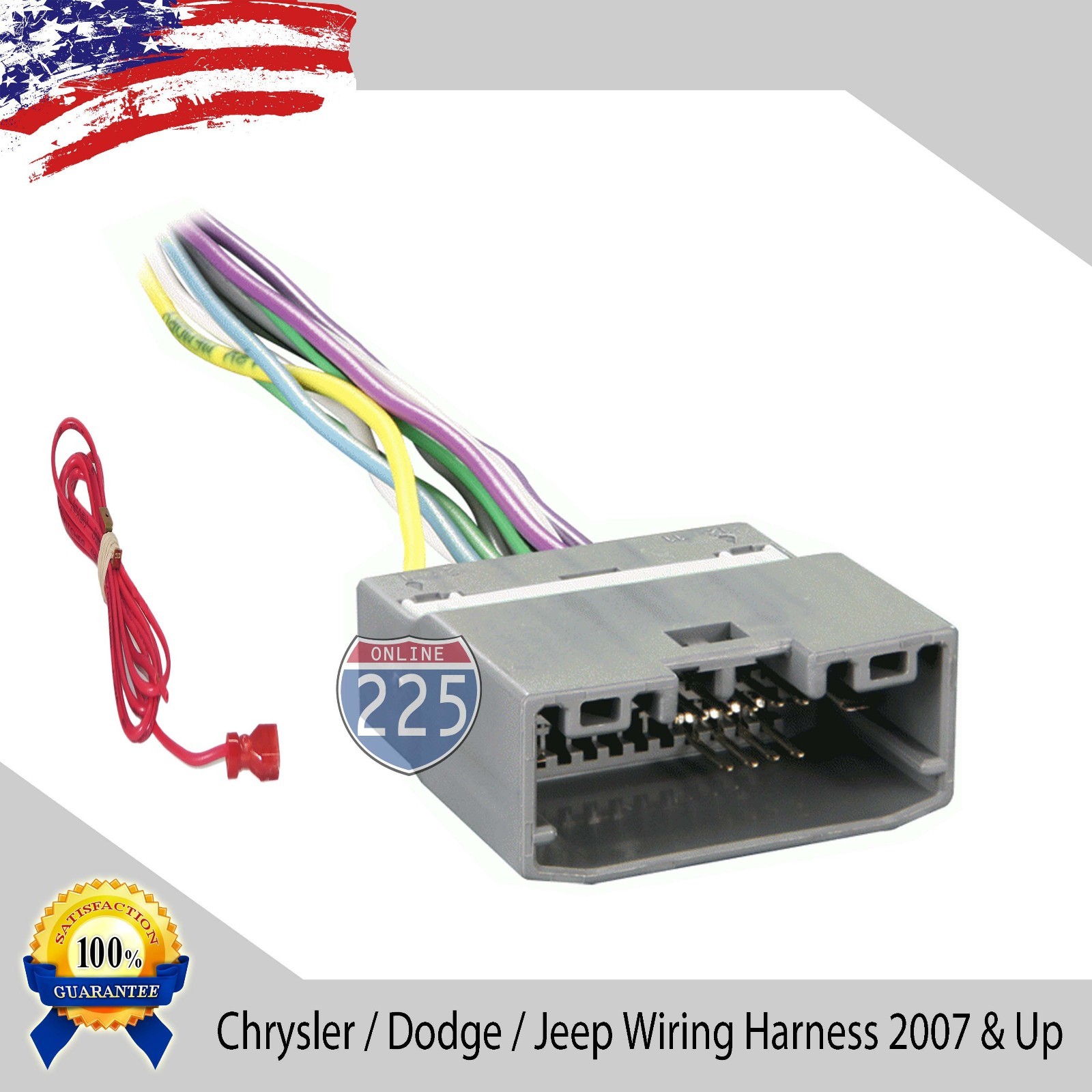 Car Stereo CD Player Wiring Harness Factory Radio Chrysler Dodge Jeep 2007 & UP