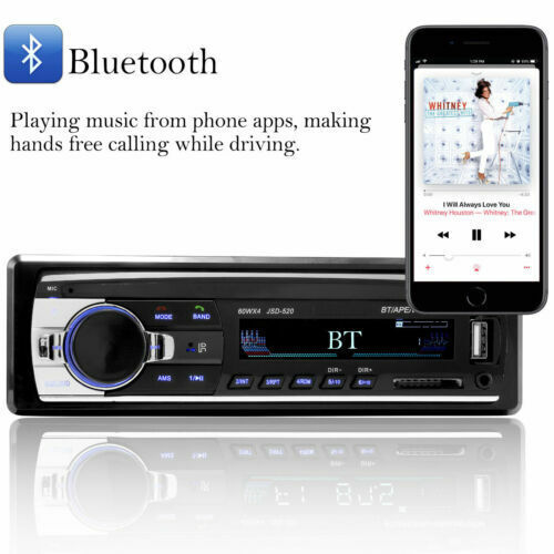 Single 1Din Car Radio Stereo Bluetooth FM MP3 Player Audio Head Unit USB AUX SD