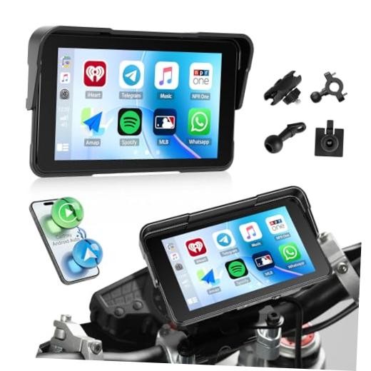 CarPlay Screen for Motorcycle,Portable Carplay/Android Auto for Motorcycle,5