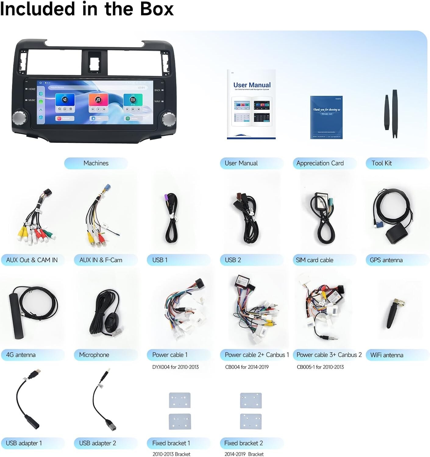 Dasaita 10.2″ Apple CarPlay Android 13 Car Radio for Toyota 4Runner 2010-2019 BT