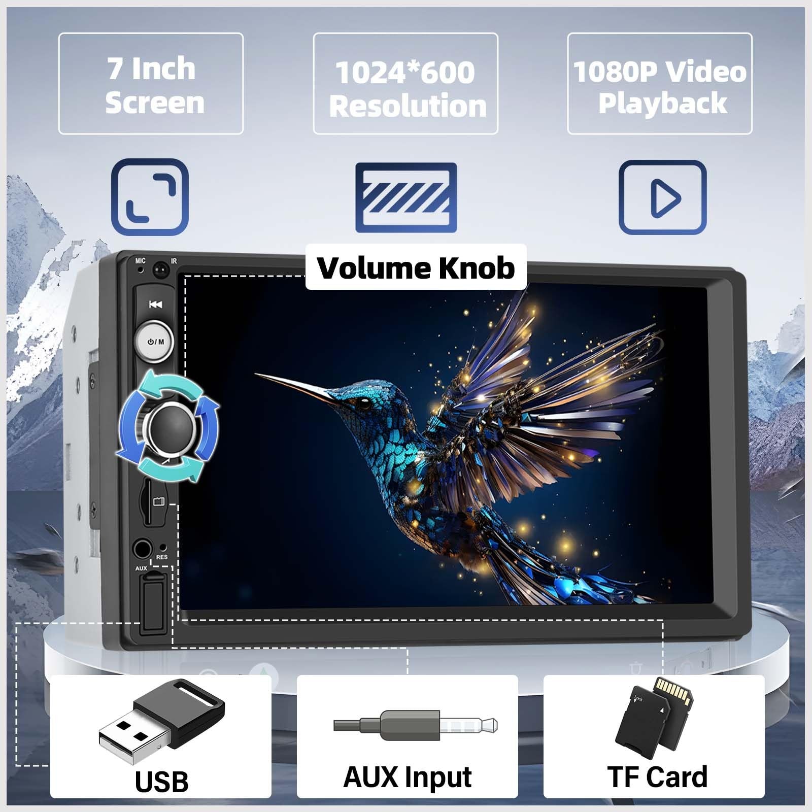 Double Din A-pple CarPlay Car Stereo with Carplay Android Auto,Bluetooth,7″ H…